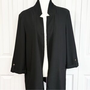 Stoosh XL Black Notched Lapel 3/4 Sleeve Open Front Blazer Jacket